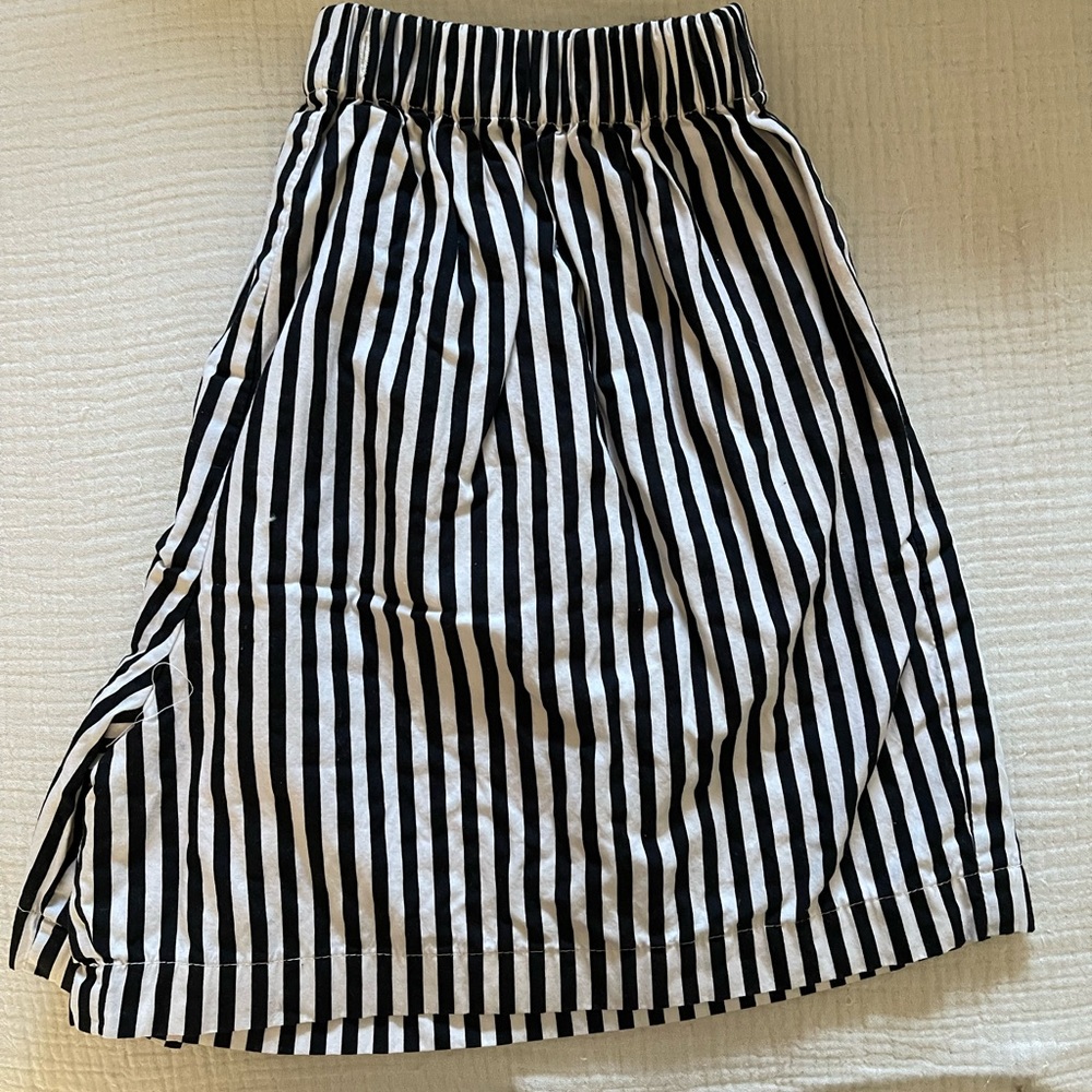 Faithfull the Brand black and white Stripe shorts